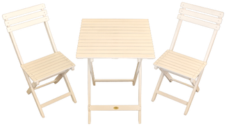 Gartenset Bistro 3 teilig weiß gewischt