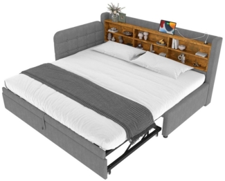 BlingBin Daybett Tagesbett Kinderbett Schlafsofa (1 tlg), ausziehbar auf 180x200cm mit mehrere Aufbewahrungsfächern