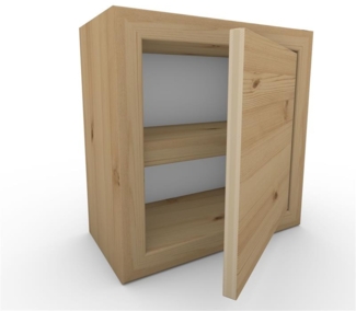 Nachttisch Nachtkommode Nachtkästchen mit Rückwand mit Zwischenboden ohne Füße mit Türe Fichte