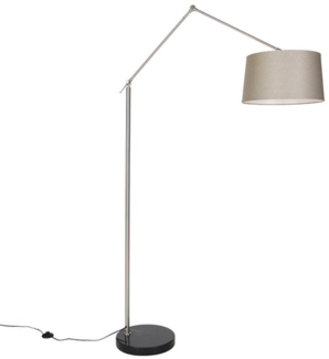 Qazqa Stehlampe Editor, ohne Leuchtmittel, E27, Taupe, Modern, Textil, 1-flammig