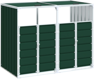 vidaXL Mülltonnenbox für 2 Tonnen Grün 144x81x113 cm Stahl 4006175
