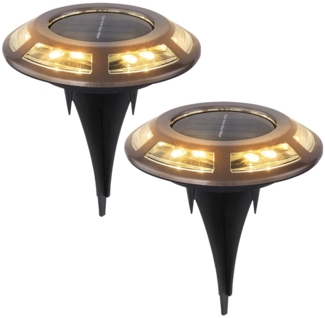 LED Solarleuchte, Wegeleuchte, Akku, Kupfer, D 11 cm