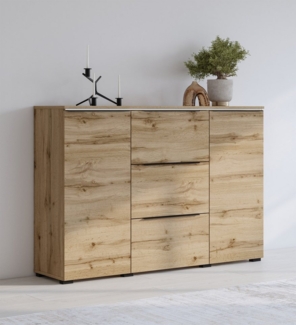 INOSIGN Sideboard Tana, Breite 132 cm, moderne Kommode 3 SK,2 Trg, Schubladenschrank,Anrichte mit viel Stauraum, Einlegeböden verstellbar