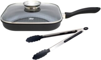 Elo Grillpfanne Alucast, Aluminiumguss (1-tlg), 28x28 cm, ELODUR® Select Versiegelung, Induktion, inkl. Servierzange