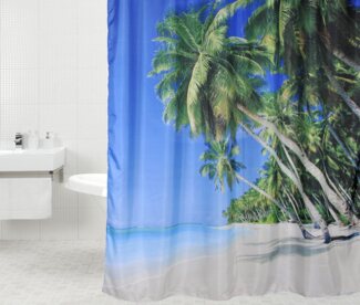 Sanilo Duschvorhang Karibik 180x200 cm, 100% wasserdicht, Anti-Schimmel-Effekt, hochwertige Qualität