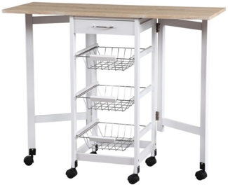 HTI-Living Küchenwagen Küchenbar auf Rollen ausklappbar Skandi, (1 St)