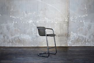 KAWOLA Barhocker Trivia Lederbarhocker grau 102 x 62 x 51 cm