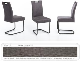 4x Schwingstuhl Kato Griff Gestell schwarz Esszimmerstuhl Küchenstuhl Grand taupe