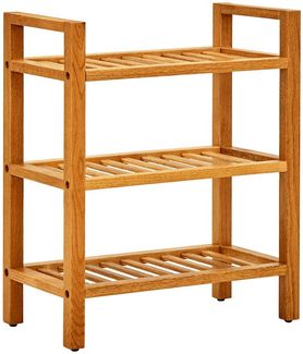 Schuhregal | Schuhbank mit 3 Etagen 50x27x60 cm Massivholz Eiche