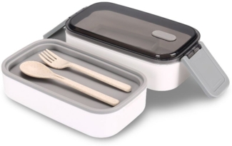 Doppel XL Brotdose mit Besteck – Lunchbox für Schule, Büro & Uni