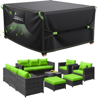 Abdeckung für Gartenmöbel 250 x 250 x 90 cm wasserdicht Oxford Gewebe
