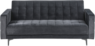 3-Sitzer Schlafsofa Samtstoff schwarz ABERDEEN