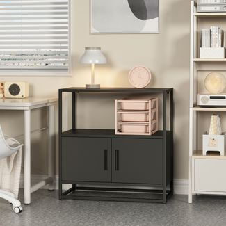 Aktenschrank Hailuoto 80x40x82 cm Stahl Schwarz [en. casa]