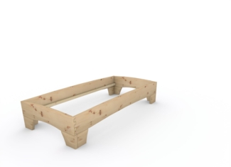 Zirbenbett Massivholzbett "Rosi" metallfrei 90 x 200 cm 38 cm ohne Kopfteil