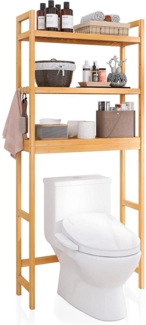 Toilettenregal Bambus 3-stöckig Verstellbar Badezimmer Natürlich 63x26x170cm