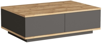 Calicosy Couchtisch mit 2 Klapptüren in Kiefer-Dekor und Anthrazitgrau L90 cm - Anthrazitgrau