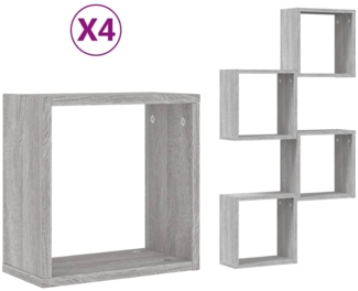 vidaXL Würfelregale 4 Stk. Grau Sonoma 30x15x30 cm 815883