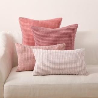 4er Set Kissenbezüge inklusive Füllkissen - Set Sven Kissenbezug ( 30x50 cm & 50x50 cm - rosa )