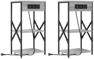 vidaXL Nachttisch 2 pcs Grau Sonoma 41 x 31 x 76 cm Holzwerkstoff 859532