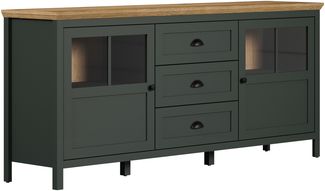 Kommode >Stanton< in Tannengrün / Eiche - 184x86x45cm (BxHxT)