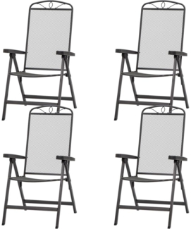 SIENA GARDEN Elda Klappsessel 4er-Set anthrazit Streckmetall