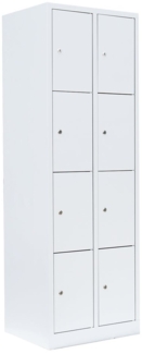 Schließfachschrank Wertfachschrank Fächerschrank Spind Umkleideschrank 8 Fächer-Spint Weiß 520427