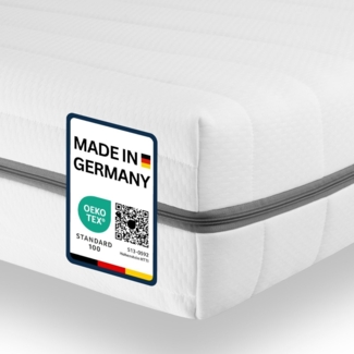 Matratze 70x200 - Kaltschaum Matratze H3 H2, Härtegrad anpassbar, 7 Zonen Matratze atmungsaktiv, Hergestellt in Deutschland