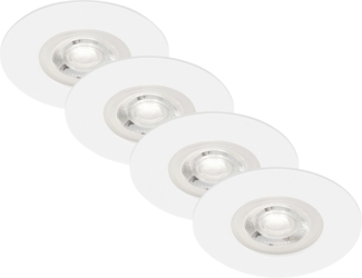 Briloner LED-Einbauleuchten Kulana 4er Set Mini 4,9W, 480lm weiß