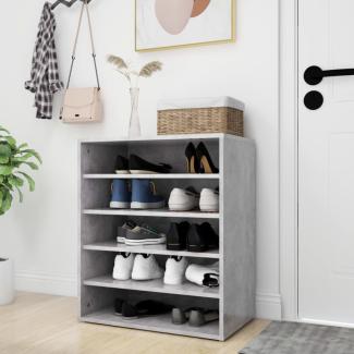 vidaXL Schuhschrank Betongrau 60x35x70 cm Holzwerkstoff 808940