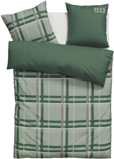 H.I.S Wendebettwäsche Talin, Linon, 2 teilig, NEUHEIT in Gr. 135x200 oder 155x220 cm, 100% Baumwolle, Karo-Design