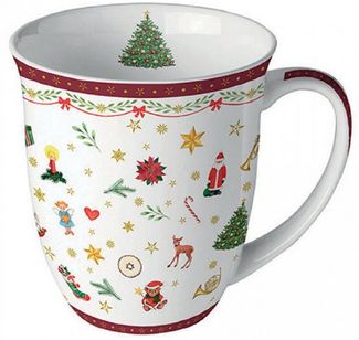 Ambiente Luxury Paper Products Becher Weihnachtsbecher- Silvester - Herbst / Winter Tee - Kaffee Tasse, 1-tlg, Porzellan Tasee ca. 400 ml, Weihnachtsbecher 0,4 l Weihnachtsdekorationen, Motiv, Winter, Weihnachten Motiv, Kollektion, Mug, Weihnachten, Ge...