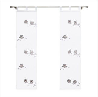 Joyswahl Schiebegardine (1 St), Schlaufen, transparent, Wohnzimmer Eulen Flächenvorhang