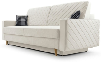 MOEBLO Schlafsofa CALIFORNIA, Sofa aus Samtstoff Couch für Wohnzimmer Sofagarnitur Polstersofa Wohnlandschaft Velours 230 x 96 x 97 cm, mit Bettkasten und Schlaffunktion