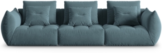Micadoni Sofa Bloom 4-Sitzer Samt Pastellblau
