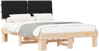 vidaXL Bettgestell mit gepolstertem Kopfteil Schwarz 150x200 cm 877271