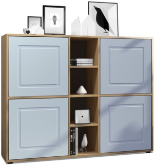 Möbelhandel Klipenstein Highboard NOAH V3, Kommode Schrank Landhaus, Korpus Eiche Artisan