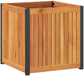 vidaXL Pflanzkübel 45x45x44 cm Massivholz Akazie und Stahl 367610