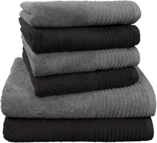 Dyckhoff Handtuch Set Brillant, Walkfrottee (Set, 6-St), mit Streifenbordüre,4 Handtücher (50x100cm), 2 Duschtücher (70x140cm)