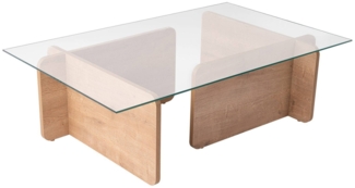 Dmora Wohnzimmertisch Kallias, Niedriger Wohnzimmertisch, Kaffeeregal, Couchtisch für Sofa, 105x65 h30 cm, Eiche