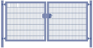 Premium Plus Einfahrtstor 8/6/8 (2-flügelig) symmetrisch Anthrazit RAL 7016 Doppelstabmatte Breite 350 cm x Höhe 143cm