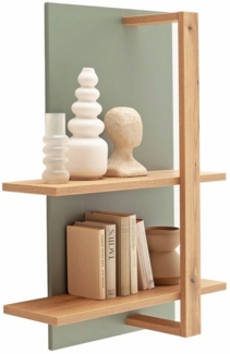 expendio Wandregal Milos 8, Salbei grün Melamin / Eiche Evoke Melamin, 65 x 96 x 26 cm