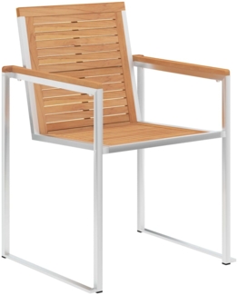 vidaXL Gartenstühle 2 Stk. Massivholz Teak und Edelstahl 46515