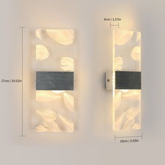 Riserva Wandleuchte Acryl Flurwandleuchte,silberne Federleuchte(2er Pack) 12 W