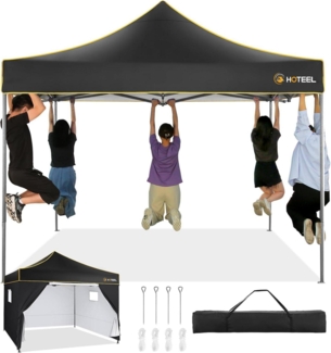 HOTEEL Faltpavillon 3x3 Wasserdicht Stabil Winterfest mit 4 Seitenwänden