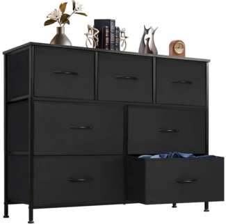 SURFOU Sideboard Kommode mit 7 Schubladen Sideboard Mehrzweckschrank Schubladenschrank (mit Metallgestell Schubladen aus Stoff), für Schlafzimmer, Wohnzimmer, Kinderzimmer, Flur, Aufbewahrungsschrank