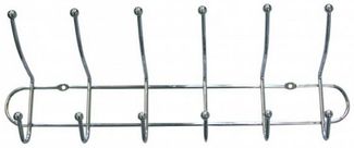 Garderobenleiste verchromt 50cm Wandgarderobe Hakenleiste Kleiderhaken verchromt