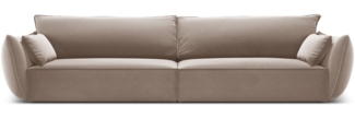 Micadoni 4-Sitzer Sofa Kaelle Samt Cappuccino