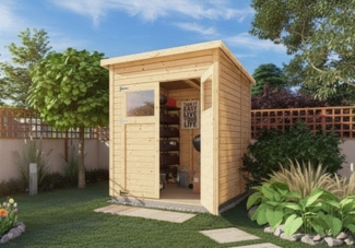 Alpholz Gerätehaus Mollie Gerätehaus aus Holz Geräteschrank mit 14 mm Wandstärke Gartenhaus mit Montagematerial