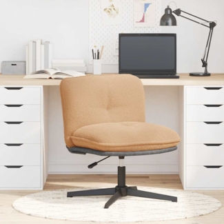 vidaXL Bürodrehstuhl Beige Gelockter wollähnlicher Stoff 4105388