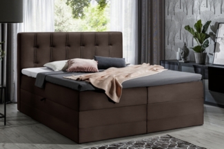 99rooms Hugo Boxspringbett Kunstleder SOFT 200x200 cm Braun